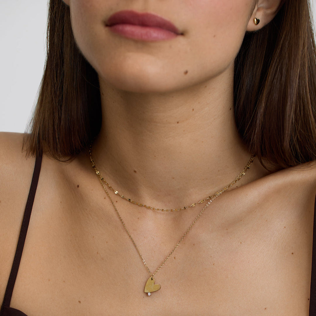 Heart with Stones Necklace
