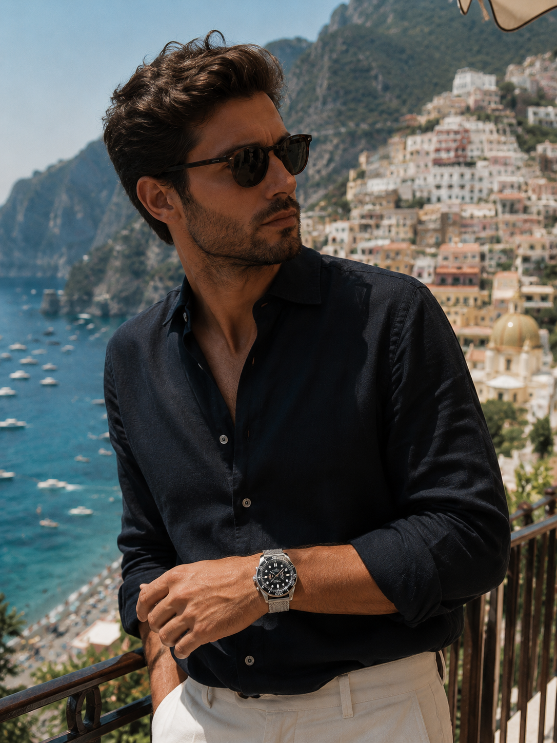 Black 007 Watch, Waterproof, 904L Stainless Steel