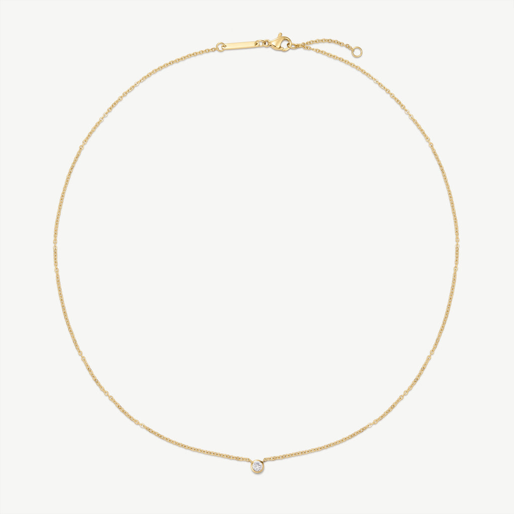 Small Bezel Diamond Necklace