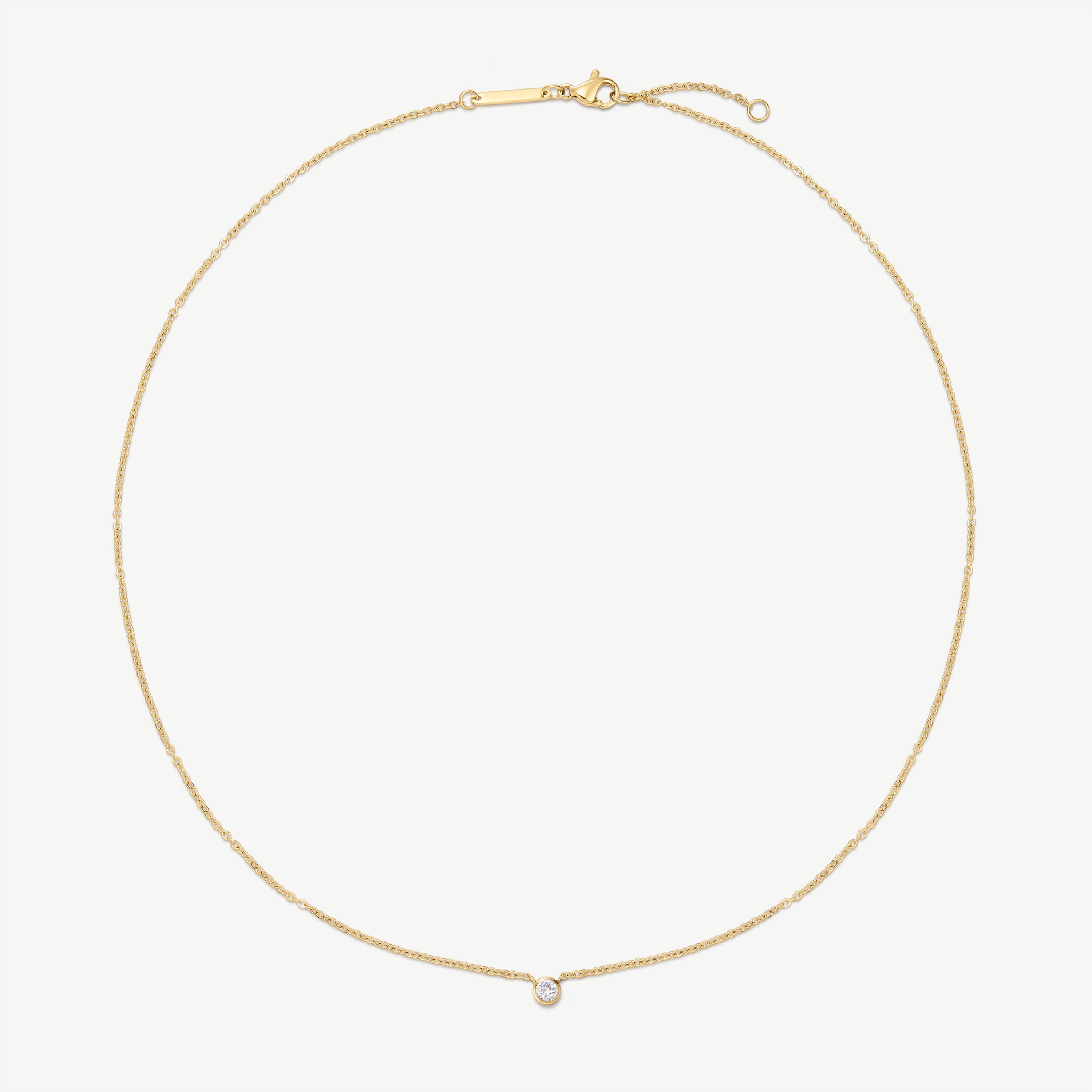 Small Bezel Diamond Necklace